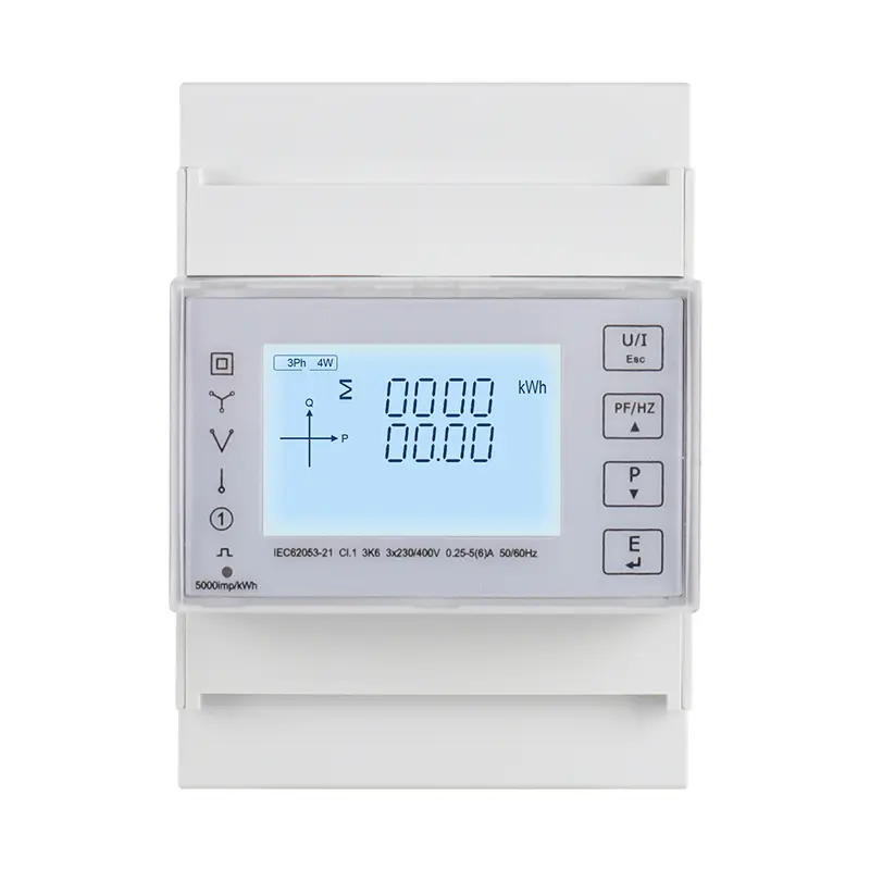 Tre -fase fire Wire Din Rail Multifunktion Energy Smart Meter